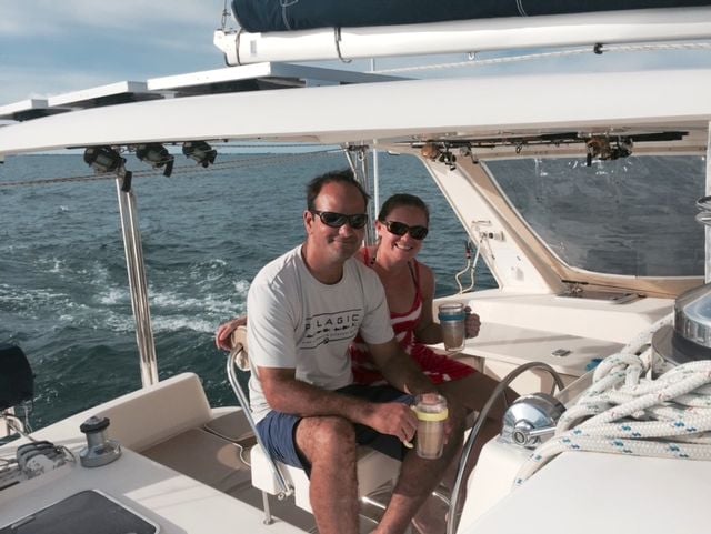 Kelly sailing with girlfriend Ananda Williams.