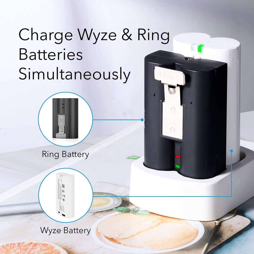 Wasserstein Battery Charging Station for Ring Camera/Ring Doorbell and Wyze Battery Cam Pro Batteries