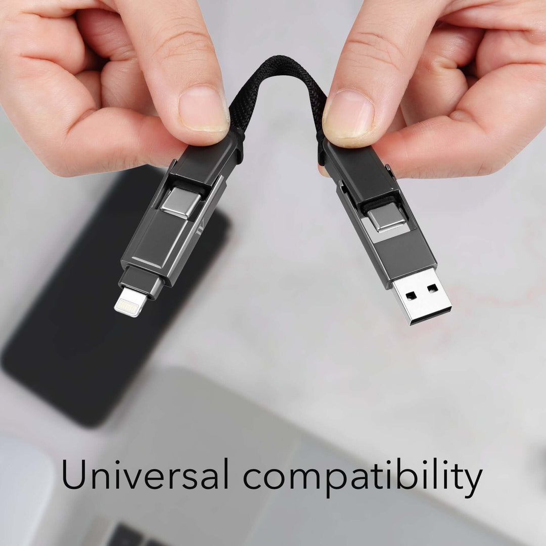 Wasserstein 6-in-1 Charging Wizard - Portable Multi Charging Cable with USB-A and USB-C Input