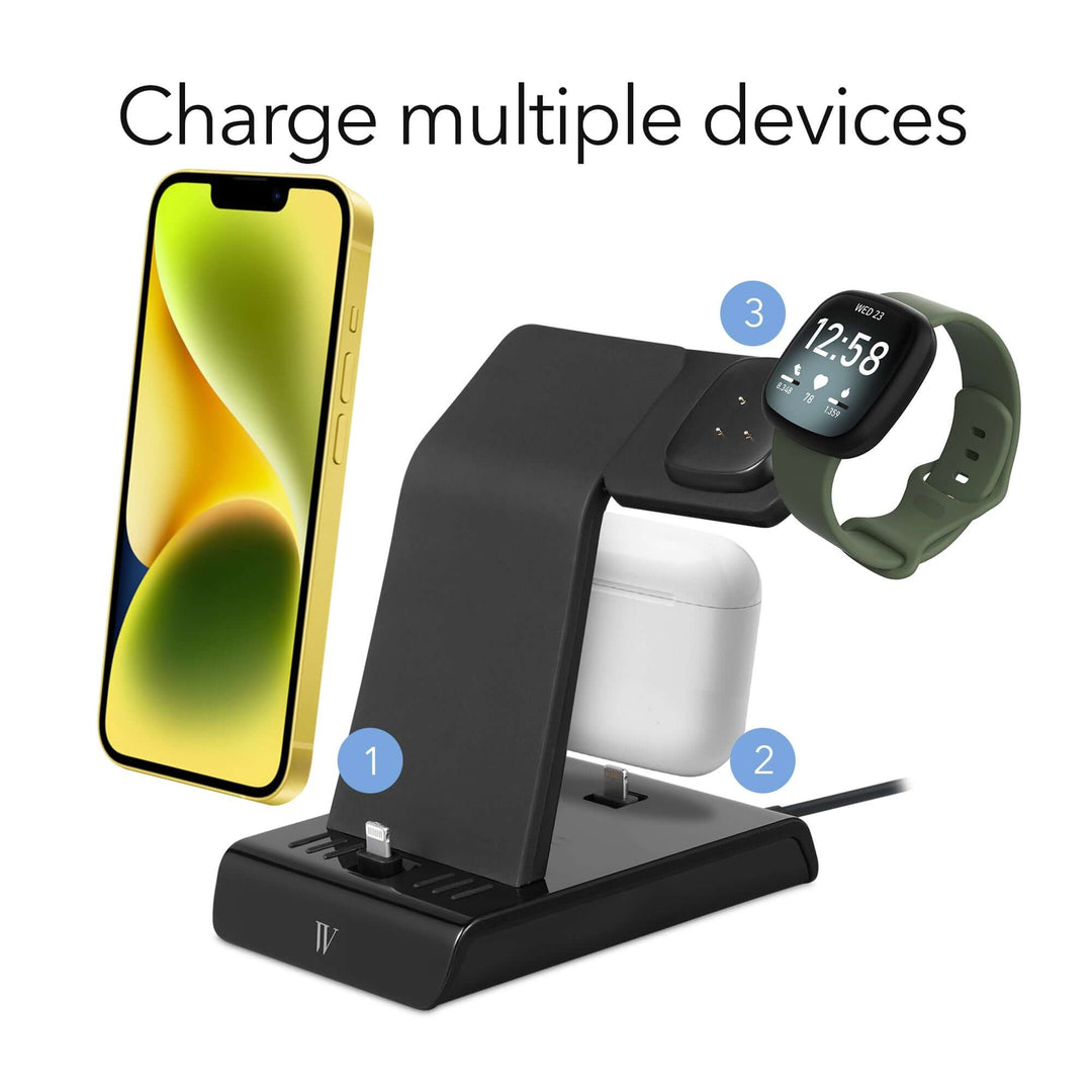 Wasserstein iPhone 3-in-1 Charging Station | Made for Fitbit, iPhone & Airpods