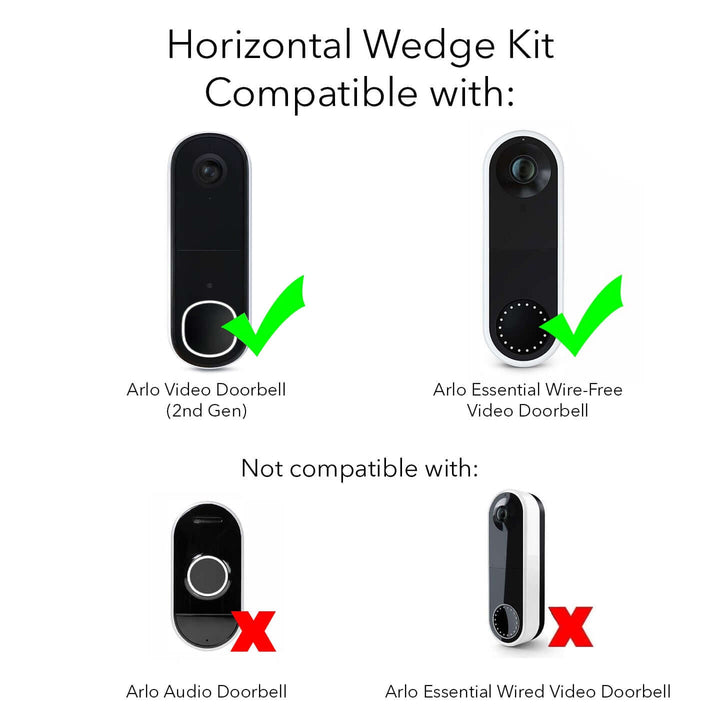 Wasserstein 35° to 55° Horizontal Wedge Wall Mount for Arlo Video Doorbell 2K (2nd Gen) & Arlo Essential Video Doorbell Wire-Free