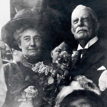 Mary Lilly (Flagler's wife) and Henry Flagler arriving at Key West on January 22, 1912