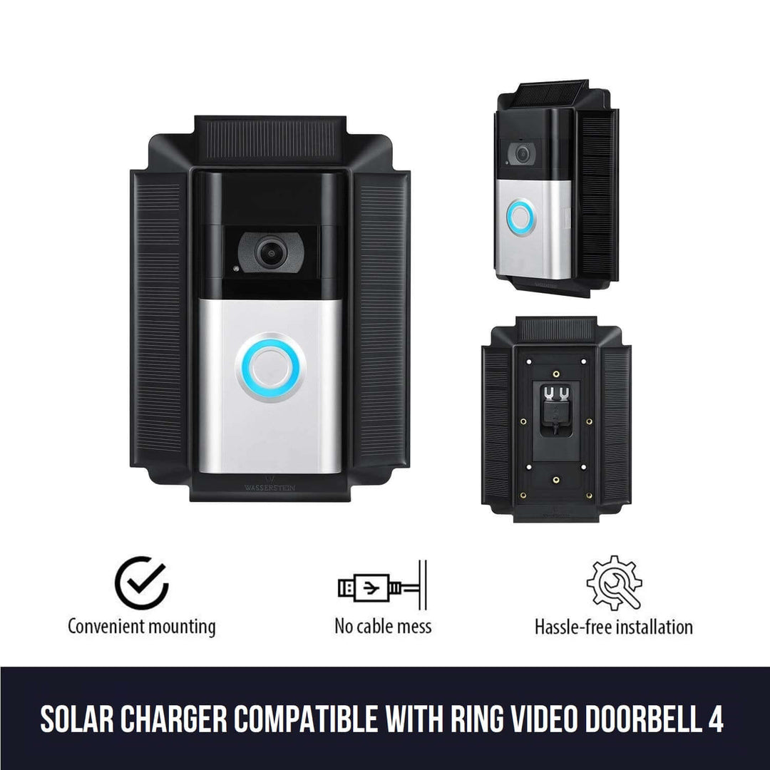 Wasserstein Solar Charger for Ring Video Doorbell 3 / 3 Plus / 4 & Ring Battery Doorbell Pro/Plus