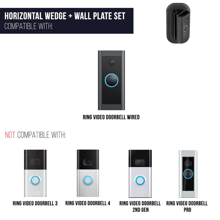 Ring Video Doorbell Wired Horizontal Mount and Wall Plate