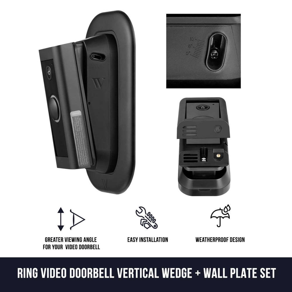 Ring Video Doorbell Wired Vertical Mount and Wall Plate 